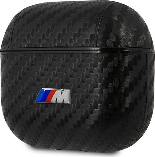 Mbrojtëse me dizajn BMW Pu Carbon M Collection për AirPods 3, e zezë