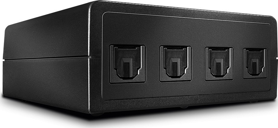 Ndërrues audio Lindy 70436, 2 porta TosLink, optik digjital, i zi