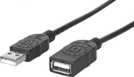 Përshtatës Manhattan USB A - USB A 322904, 0.5m, i zi