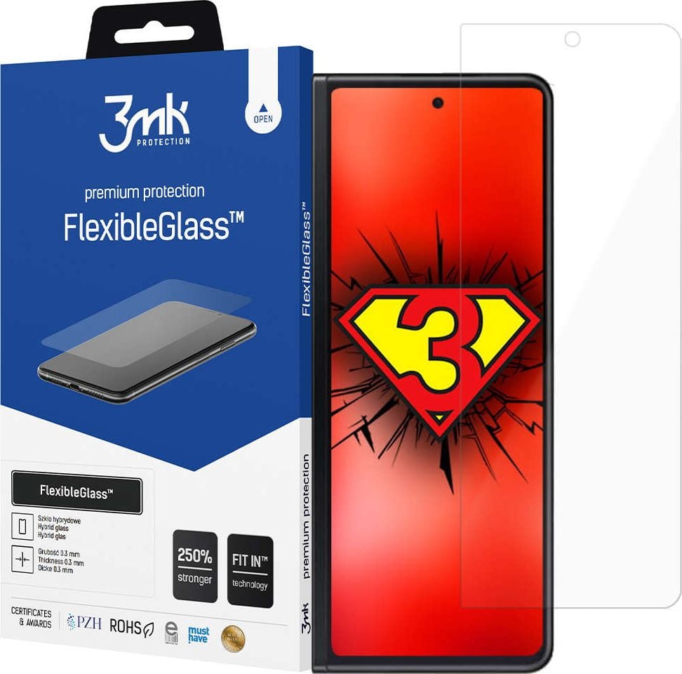 Xham mbrojtës 3MK FlexibleGlass për Samsung Galaxy Z Fold 3 5G, hibrid, kundër gërvishtjeve, transparent