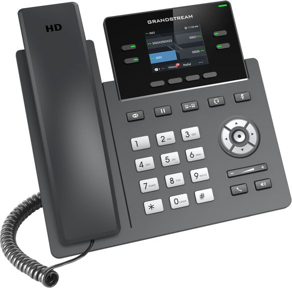 IP телефон Grandstream GRP2612P, 2 линии, со PoE, црн