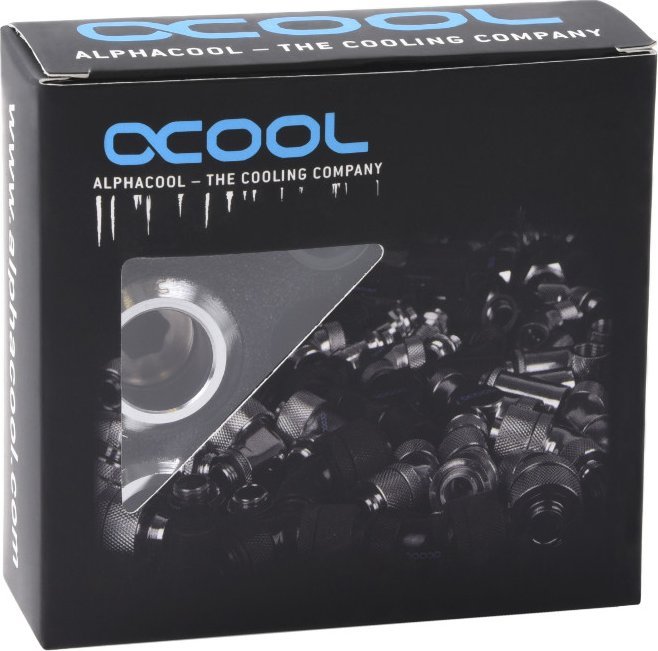 Set konektorësh Alphacool Eiszapfen PRO, G1/4, 16mm HardTube, krom