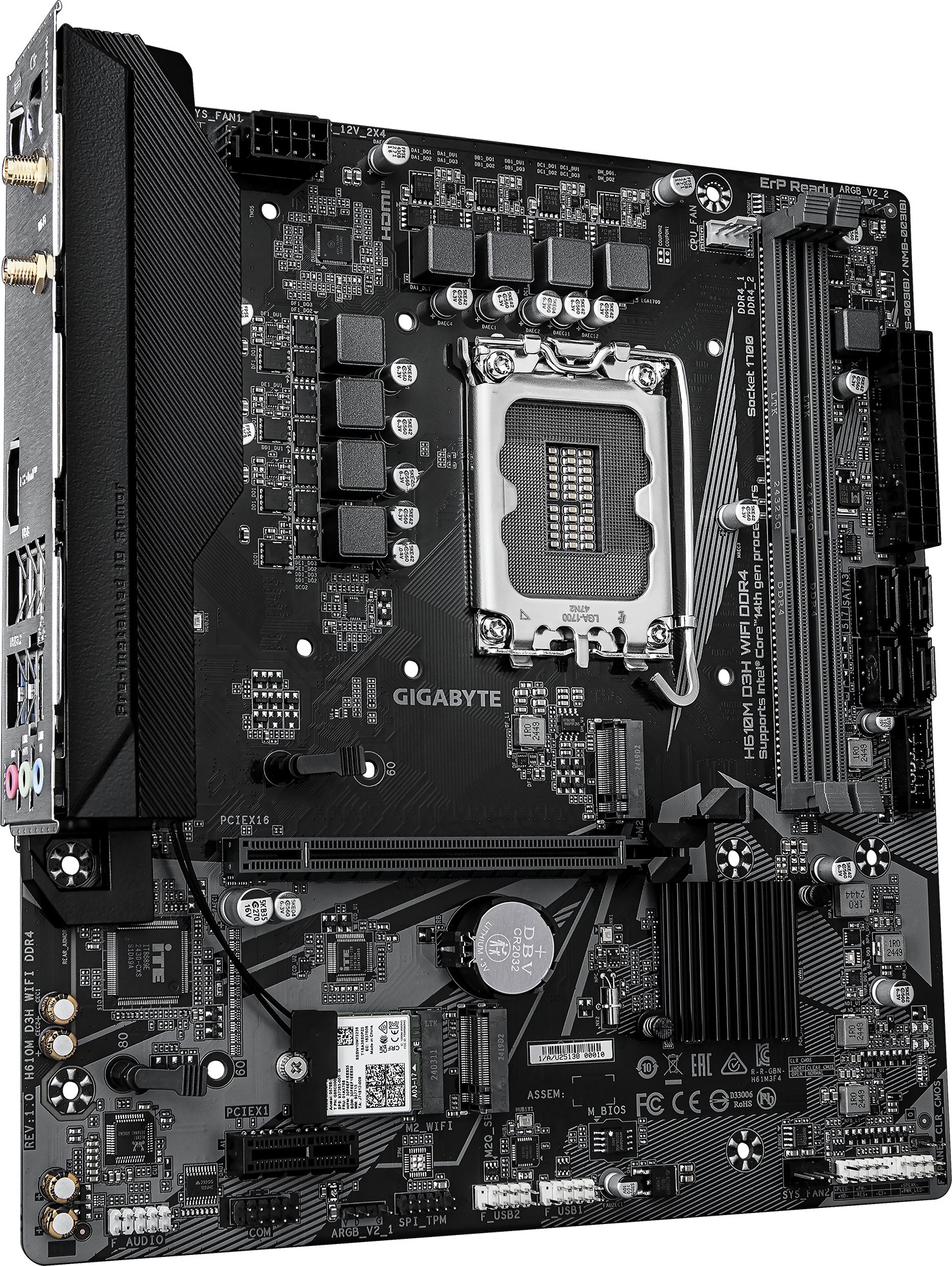 Pllakë amë Gigabyte H610M D3H WIFI DDR4, LGA 1700, MATX, e zezë
