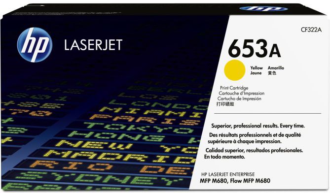 Toner HP 653A CF322A, origjinal, i verdhë