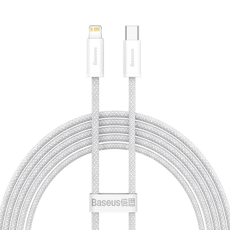 Kabllo karikimi Baseus BSU3062WHT USB C në Lightning, 2 m, 20W PD, e bardhë