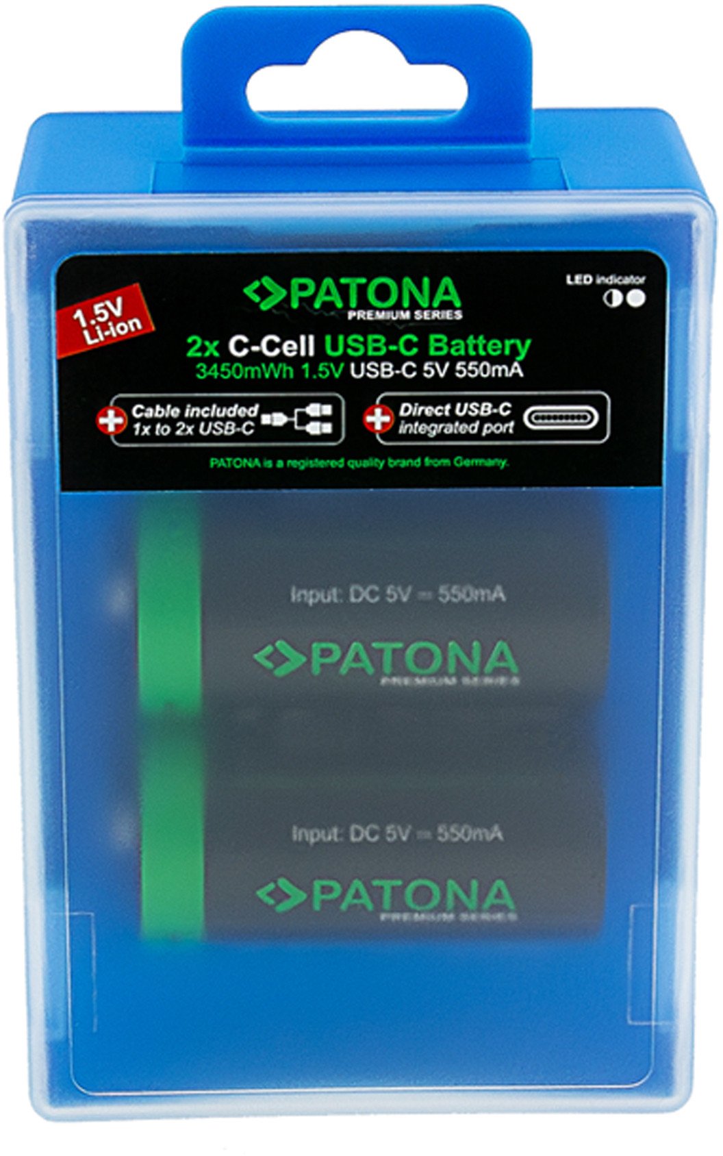 Bateri e rikarikueshme Patona Premium LR14 1411, USB C, Li Po