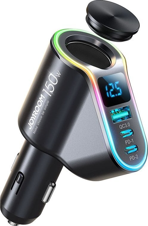 Karikues veture Joyroom JR-CL21, 1x USB A 2x USB C, Bluetooth FM, i zi