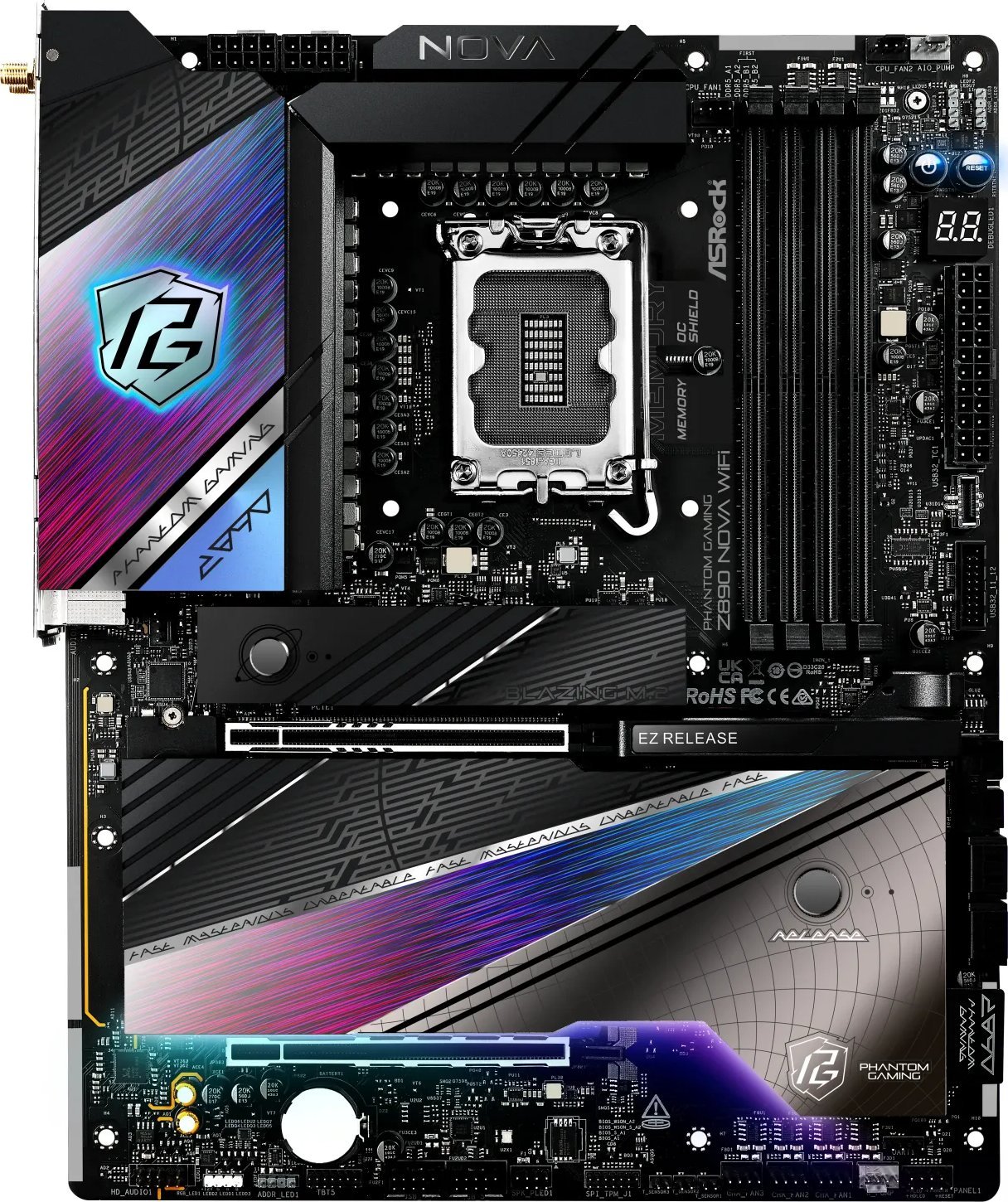 Motherboard Asrock Phantom Gaming Z890 Nova WiFi, Intel LGA1851, DDR5, ATX