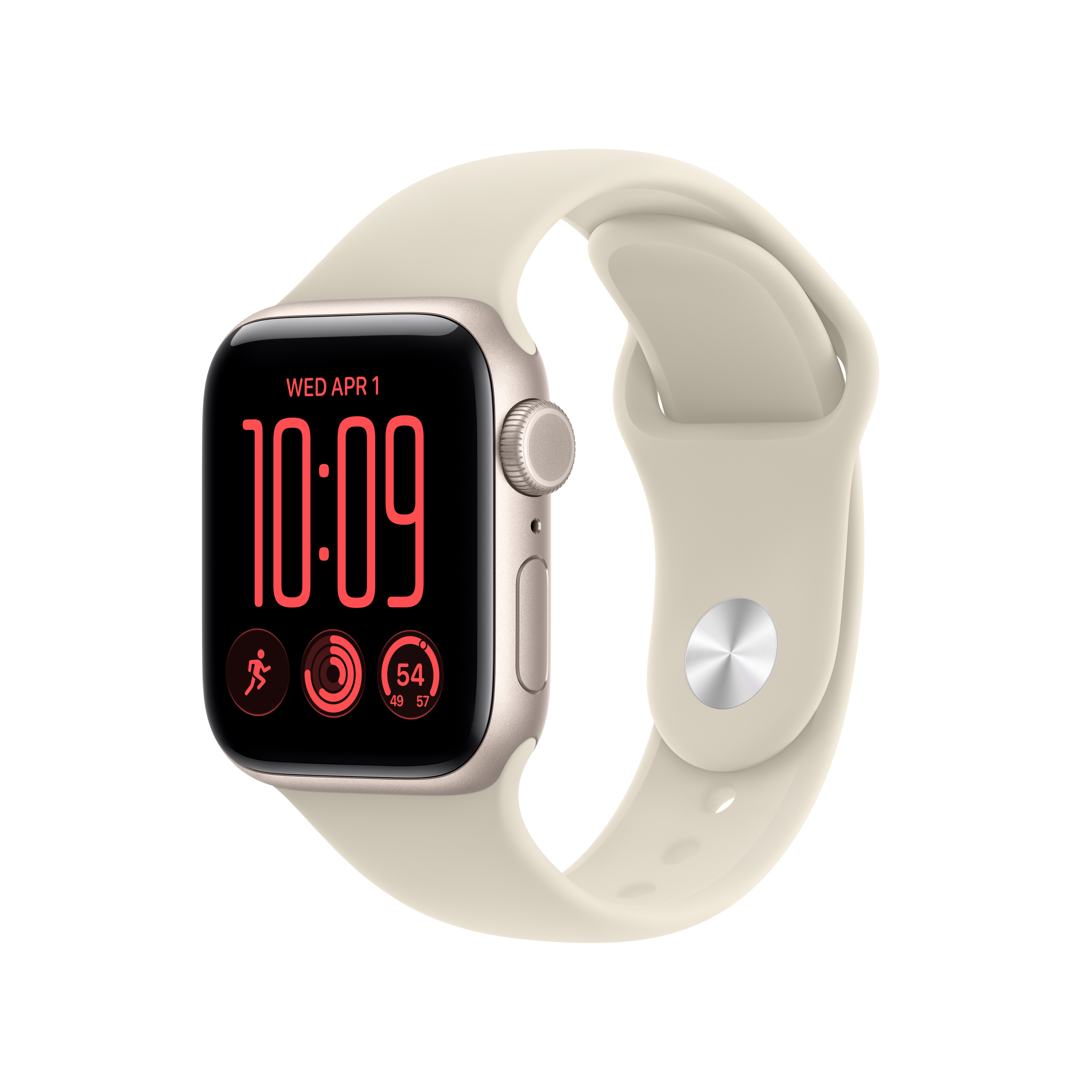 Apple Watch SE3 v2 GPS + Cellular 40mm Starlight Aluminum Case with Sand Sport Band, M/L