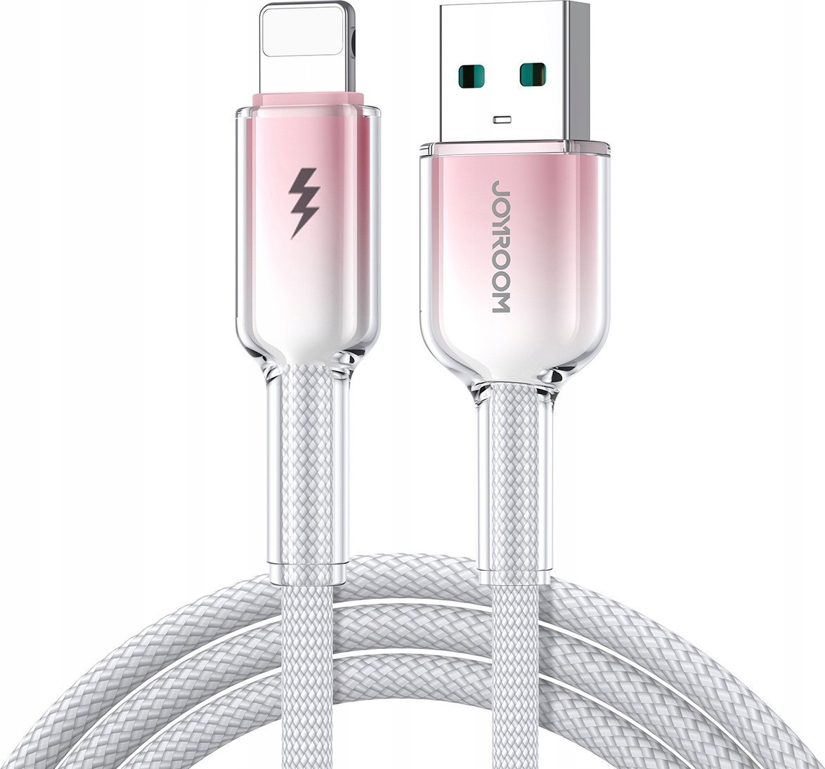 Kabllo Joyroom S-A42 Crystal-Clear, USB-A në Lightning, 1.2m, 3A, e bardhë