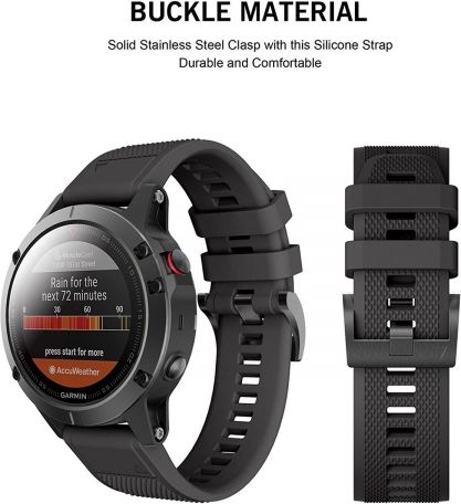 Rrip ore Tech-Protect Smooth Strap për Garmin Fenix 5, 22mm, TPU, i zi