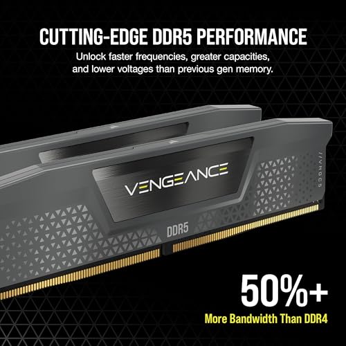 Memorie RAM Corsair Vengeance DDR5, 32GB 6000MHz, kit 2x16GB, gri