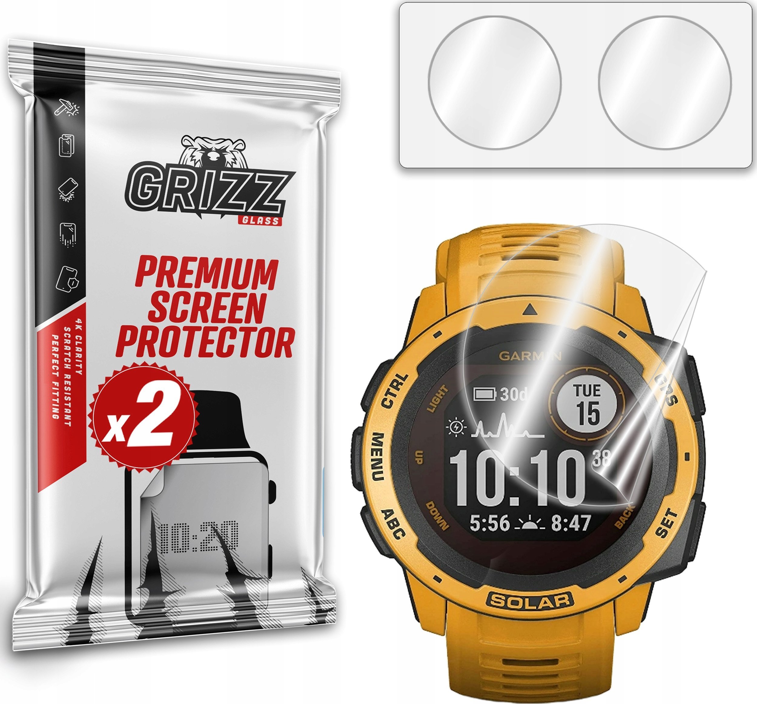 Mbrojtës ekrani Grizz CeramicFilm për Garmin Instinct, set 2 copë, transparent