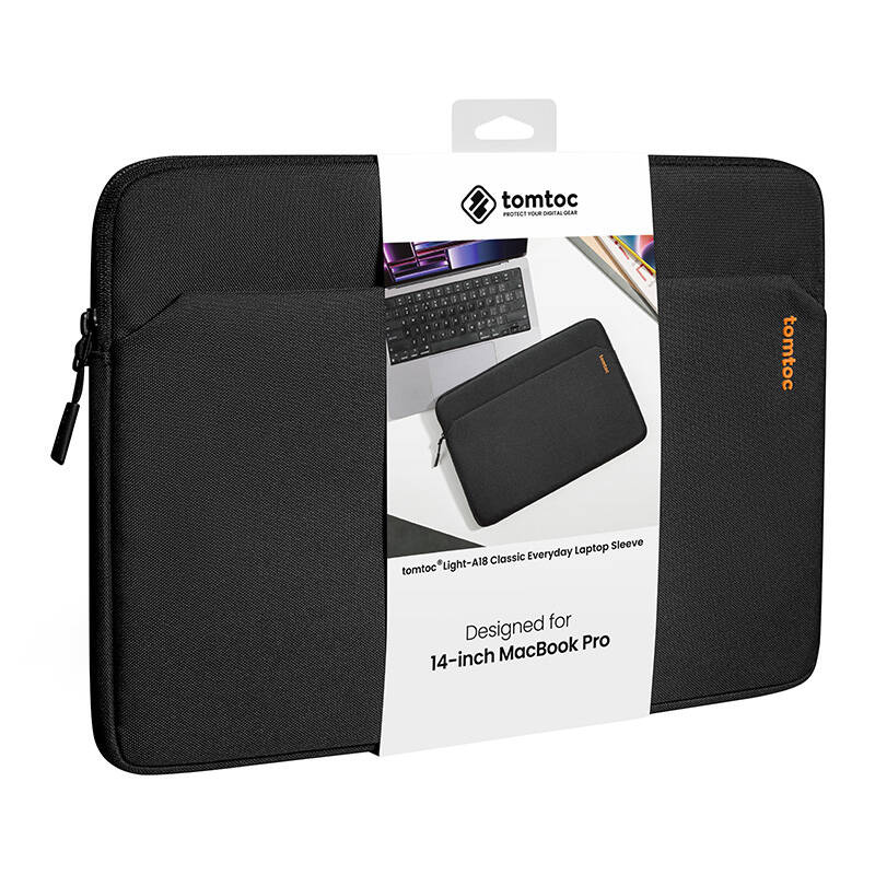 Futrollë laptopi Tomtoc Light A18, 13", xhep i përparmë, e zezë