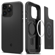 Mbështjellës për iPhone 15 Pro Spigen Mag Armor MagSafe, i zi