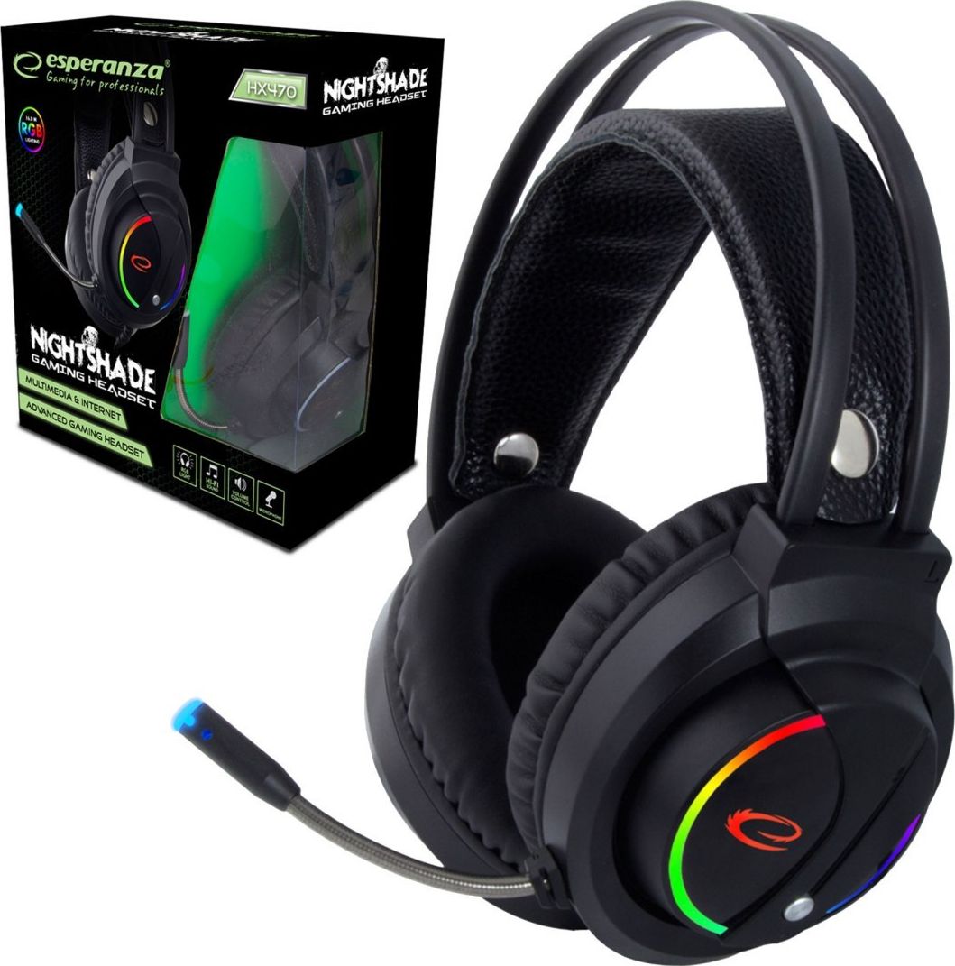 Kufje gaming Esperanza Nightshade EGH470, 3.5mm, të zeza