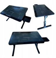 Tavolinë laptopi Matrix, e rregullueshme, 4 porta USB, ventilator, e zezë