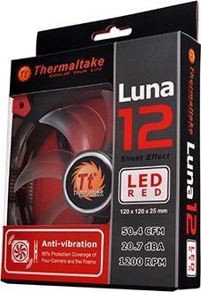 Ftohës Thermaltake Luna LED, 120 mm, i kuq