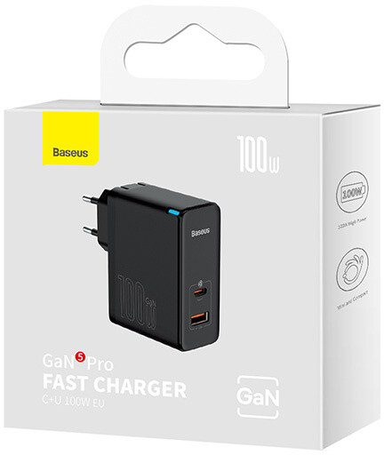 Karikues Baseus GaN5 Pro, USB-C, USB-A, 100W, i zi