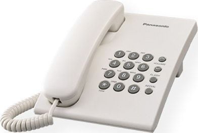 Telefoni fiks Panasonic KX-TS500, me kabllo, i bardhë