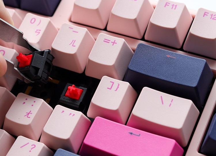Tastierë për lojëra Ducky One 3 Fuji TKL, Cherry MX Red, rozë/e kaltër