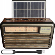 Radio portative MEIER M-521BT-S, Bluetooth, panel diellor, gri retro