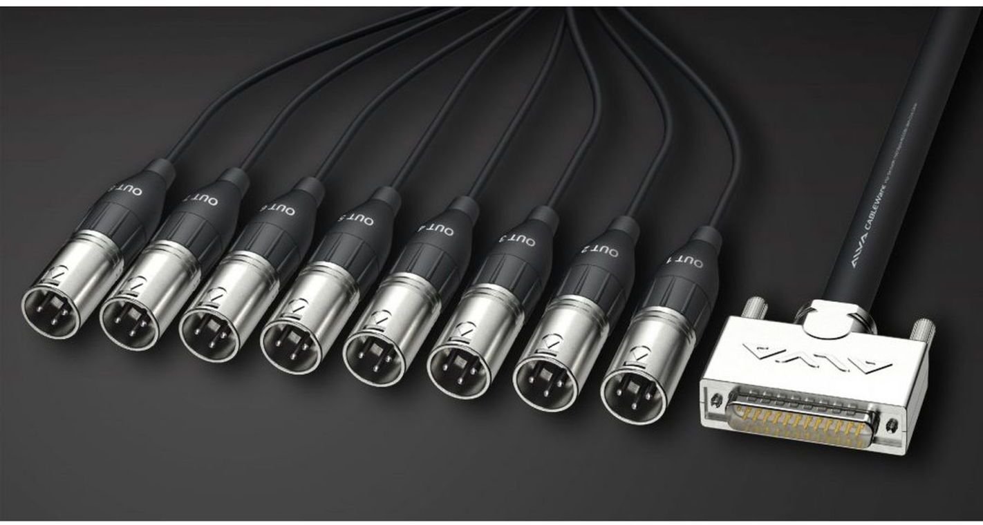 Kabllo audio Alva Audio Analog Multi Core, 5m, D Sub25 mashkull në 8x XLR mashkull, e zezë