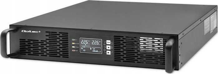 UPS për rack Qoltec Zlon, 1kVA 1000W, ekran LCD, i zi