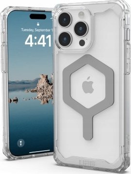 Маска за телефон Urban Armor Gear Plyo MagSafe, 6.7\", проѕирна сребрена