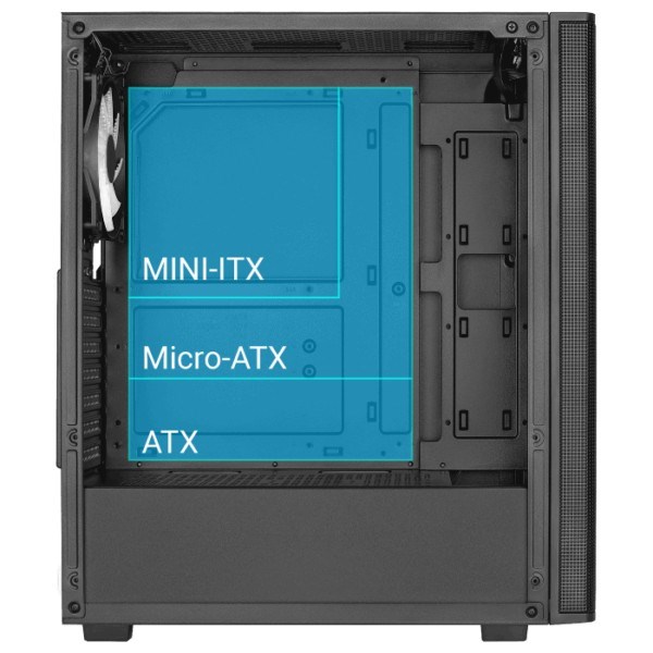 Kullë PC Aerocool Designer G BK v1, MIDI Tower, xham i temperuar, e zezë
