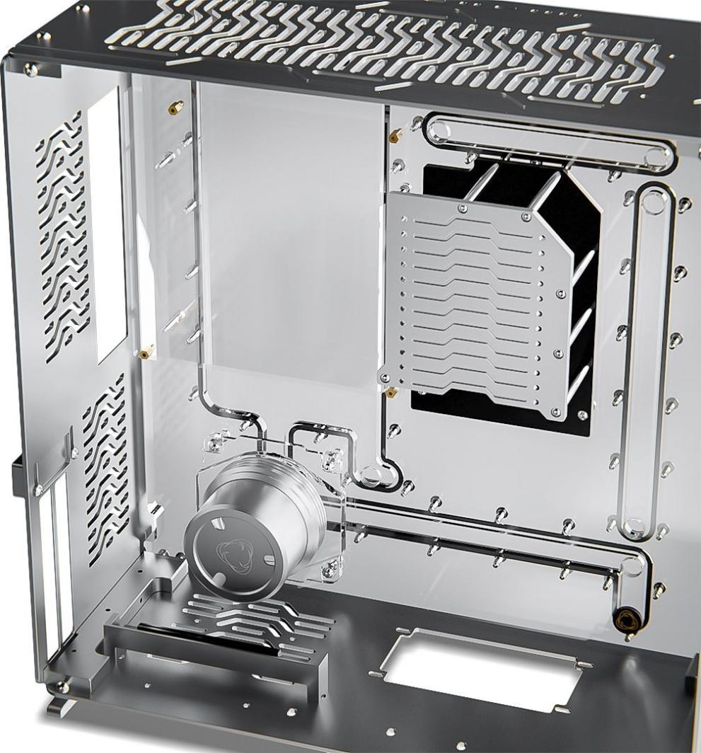 Kasë Singularity Wraith, e argjendtë, Midi Tower