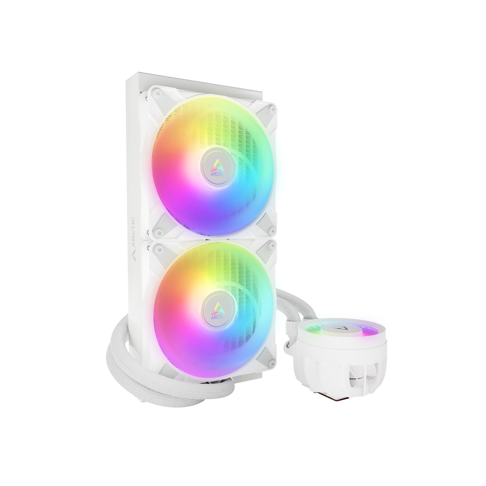 Ftohës Liquid CPU ARCTIC Liquid Freezer III 280 A-RGB White – Radiator 280 mm, 2× P14 PWM A-RGB Fans, Intel LGA 1700/1851 & AMD AM4/AM5