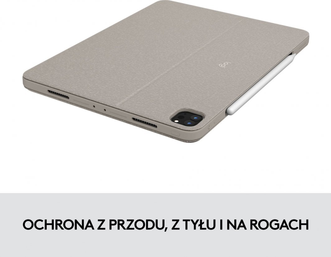 Tastierë Logitech Combo Touch për iPad Pro 12.9 inç (gjenerata 5 dhe 6), SAND, e verdhë ranore