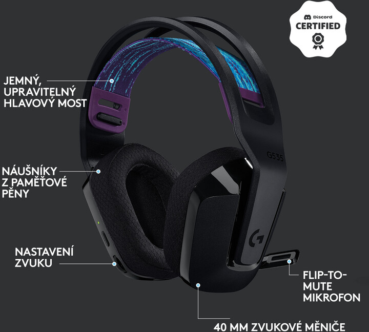 Kufje Logitech G535 Lightspeed, të zeza