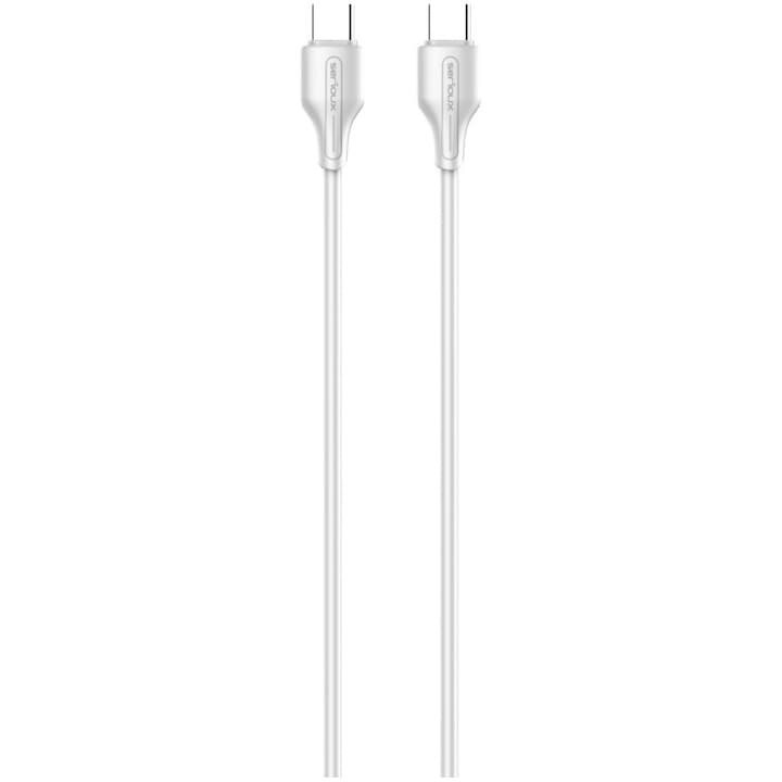 Kabllo karikimi Serioux Type C në Type C, 2m, 65W, e bardhë