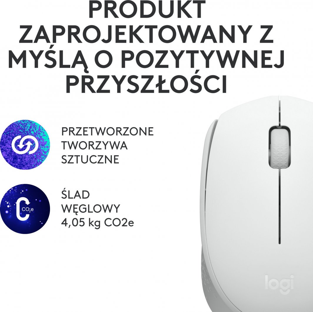 Maus Logitech M171, wireless, USB, i bardhë