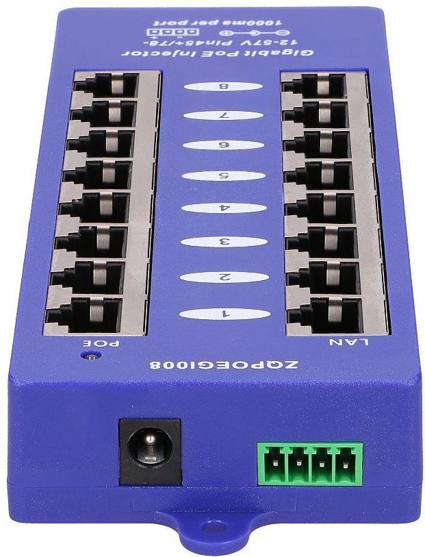 Extralink Gigabit PoE Injector 8 Port