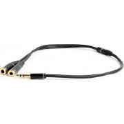 Kabllo Gembird Jack 3.5mm - Jack 3.5mm x2, 0.2m, e zezë