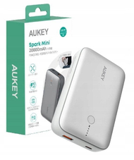 Надворешна батерија Aukey Spark Mini, 20000mAh, 20W USB C и USB A, бела