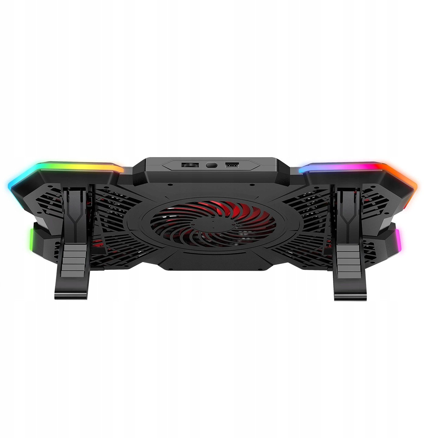 Stand ftohës për laptop Rampage Coolflow, 5 ventilatorë, 12-17.3", me RGB, i zi
