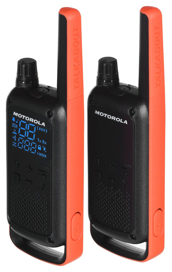 Radiolidhje Motorola TLKR T82, diapazon deri 10 km, 2 copë, e zezë