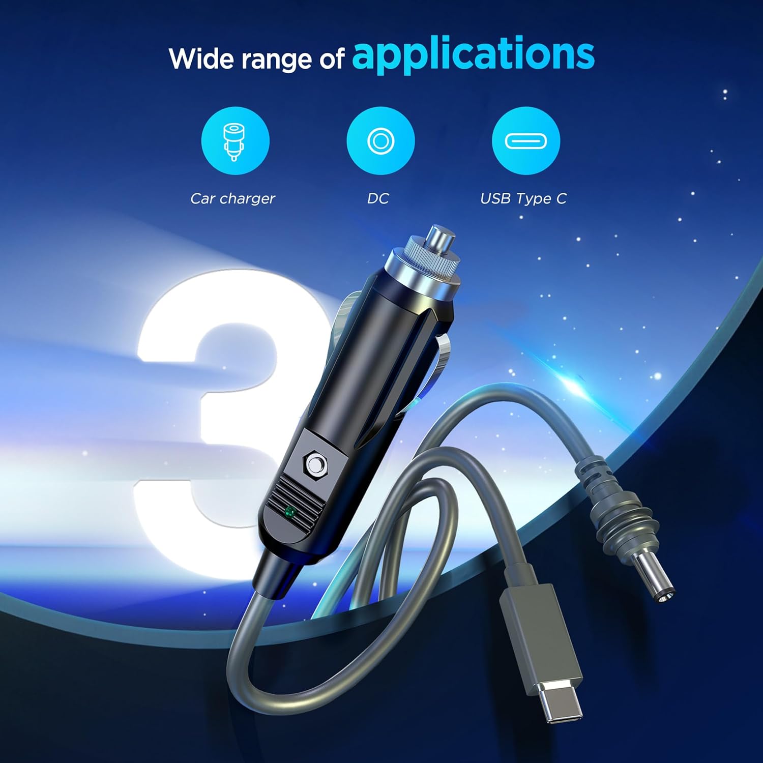 Kabllo për Starlink Mini, 3-në-1, 2m, e zezë