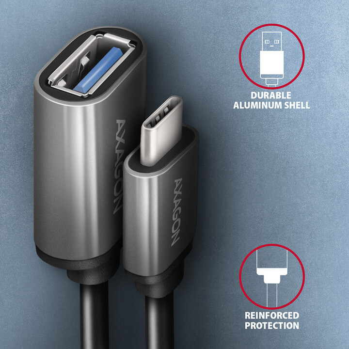 Përshtatës AXAGON USB-C - USB-A (M/F), USB 3.2 Gen 1, 3A, 20cm