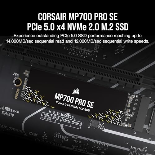 SSD Corsair MP700 PRO SE, 4TB, M.2 PCIe 5.0 NVMe