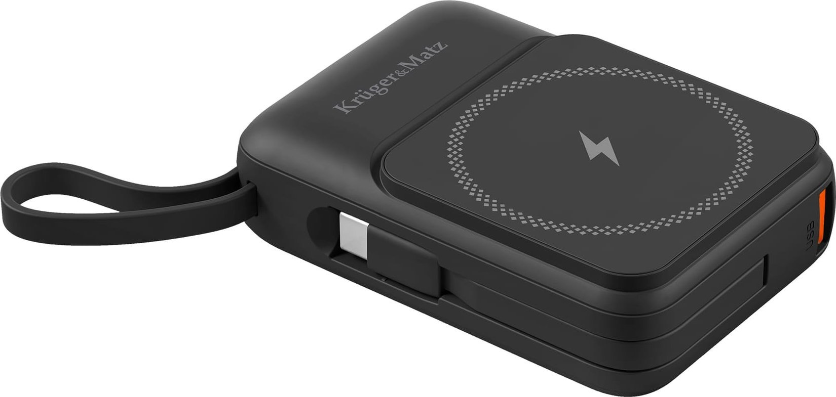 Power bank USB-C 10000mAh, karikim me induksion, i zi