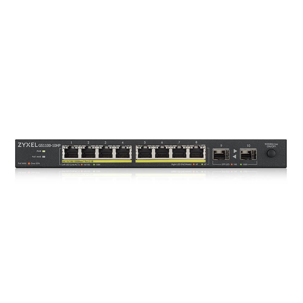 Switch rrjeti Zyxel GS1100-10HP, 10 porta GbE, PoE, i zi