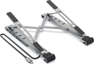 Dock USB-C me qëndrim laptopi HyperDrive 7 in 1, HDMI 4K, PD 100W, gri