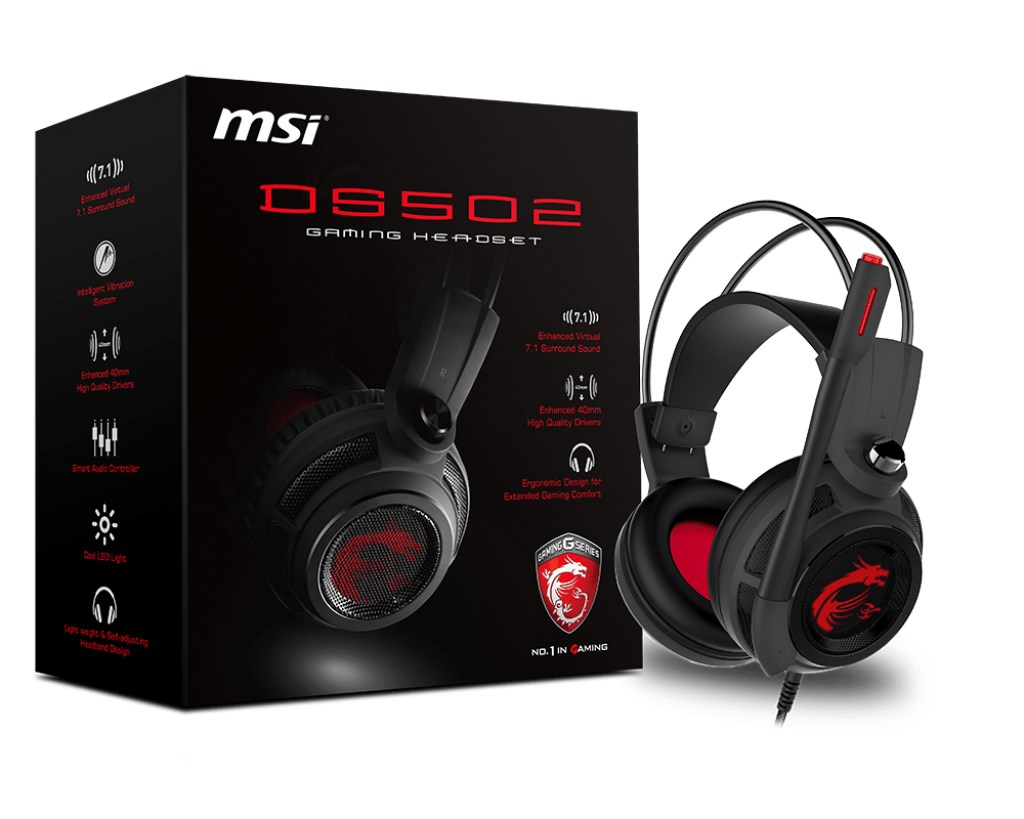 Kufje MSI DS502 Gaming 7.1 Surround, të zeza