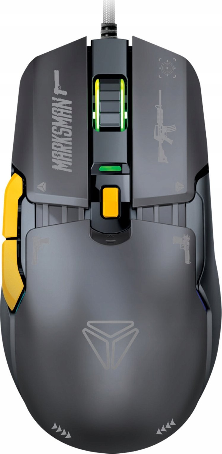 Maus gaming Yenkee YMS 3600BK Marksman, 12400 DPI, RGB, me kabllo, i zi