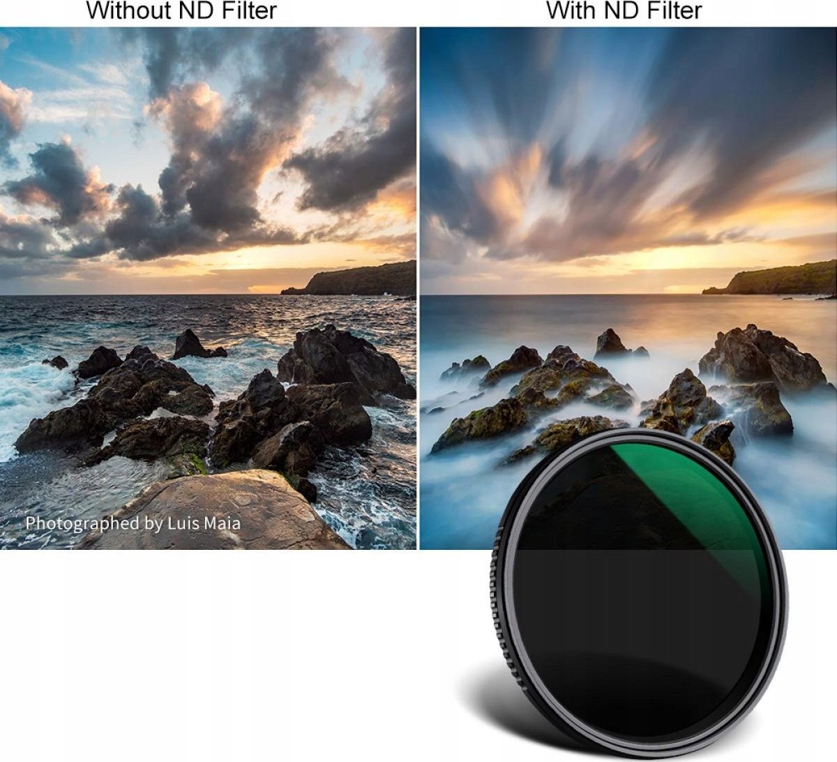 Filter ND K&amp;F Concept Fader, 49mm, ND8 ND2000, gri i rregullueshëm